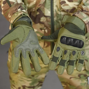 Тактичні рукавиці Oakley Titan із захистом кісточок олива розмір L 11135bls-L фото