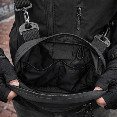 Тактична сумка через плече Cordura з патч-панеллю чорна 25&times;20&times;5,5 см ws66814bls фото