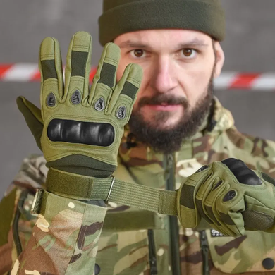 Тактичні рукавиці Oakley Titan із захистом кісточок олива розмір L 11135bls-L фото
