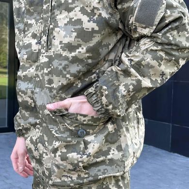 Износостойкая Мужская Куртка "Горка 5" рип стоп с капюшоном и липучками для шевронов пиксель размер 44-46 for00978bls-44-46 фото
