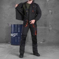 Рабочий мужской Костюм Куртка + Полукомбинезон с отсеками для наколенников / Полевая Форма серая размер M 13971bls-M фото