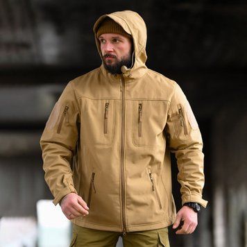 Тактична куртка Eskalibur Softshell з велкро під шеврони койот розмір S buy95151bls-S фото