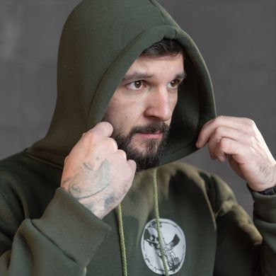 Худі Celeo на флісі з принтом на грудях та спині олива розмір M buy89906bls-M фото