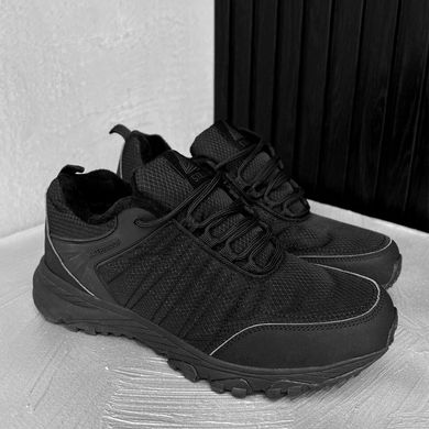 Чоловічі Зимові кросівки з гумовою підошвою та хутряною підкладкою чорні розмір 41 buy56006bls-41 фото