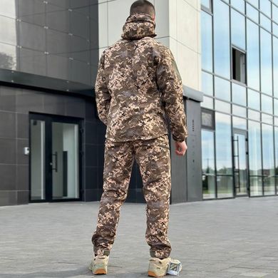 Костюм мужской Куртка + Брюки с флисовой подкладкой / Утепленная форма Softshell пиксель размер XL 44 for00615bls-XS фото
