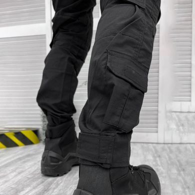 Чоловічий міцний Костюм SWAT Убакс + Штани з Наколінниками/ Польова Форма ріп-стоп чорна розмір M 14393bls-M фото