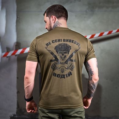 Потоотводная футболка Водитель с принтом на груди и спине олива размер 2XL buy92787bls-2XL фото