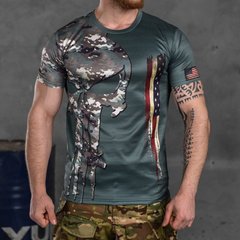 Потовідвідна чоловіча футболка з принтом "Punisher USA" Coolmax олива мультикам розмір M buy85566bls-M фото