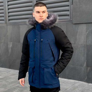Чоловіча зимова Парка Pobedov Seniora Udacha Gray Чорна з темно-синім розмір S pobOW55982622badbbls-S фото