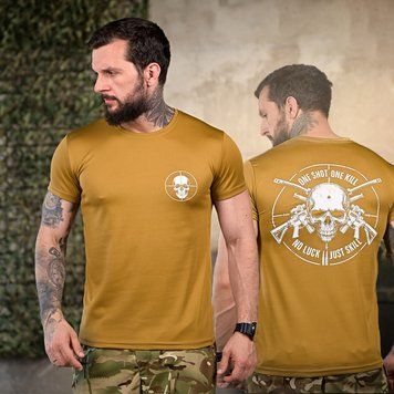 Потовідвідна футболка One Shot з принтом на грудях та спині койот розмір M buy93138bls-M фото