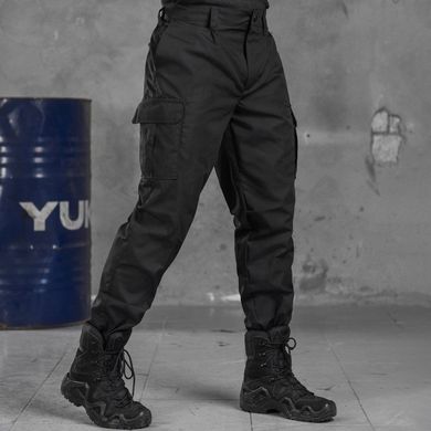 Чоловічі міцні Штани з Накладними кишенями на липучках / Щільні Брюки ріп-стоп чорні розмір M 50414-bls-M фото