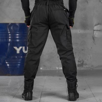 Чоловічі міцні Штани з Накладними кишенями на липучках / Щільні Брюки ріп-стоп чорні розмір M 50414-bls-M фото