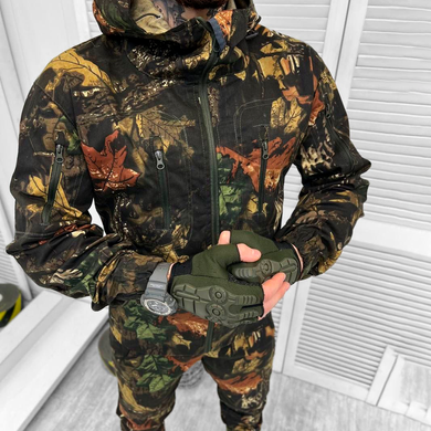 Легкий Чоловічий Костюм Куртка з капюшоном + Штани / Форма камуфляж з імітацією листя розмір M 14959bls-M фото
