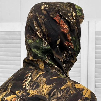 Легкий Мужской Костюм Куртка с капюшоном + Брюки / Форма камуфляж с имитацией листьев размер M 14959bls-M фото