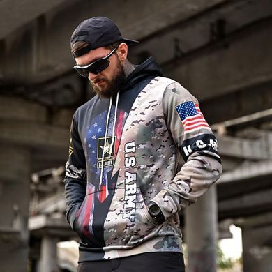 Утепленное худи Saint US Army с принтом на груди и спине мультикам размер S buy93931bls-S фото