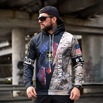 Утепленное худи Saint US Army с принтом на груди и спине мультикам размер S buy93931bls-S фото