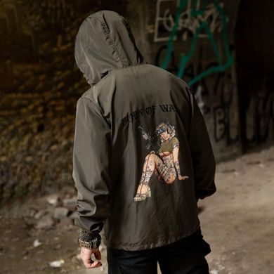 Вітрівка&nbsp;Born of War з принтом Girl олива розмір S buy97066bls-S фото