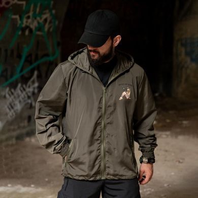 Вітрівка&nbsp;Born of War з принтом Girl олива розмір S buy97066bls-S фото