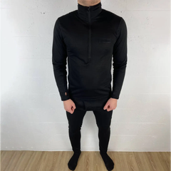Мужская плотная Термобелье до -20°C / Теплосберегающий костюм Кофта с высокой горловиной + Брюки черный размер L 1090bls-L фото
