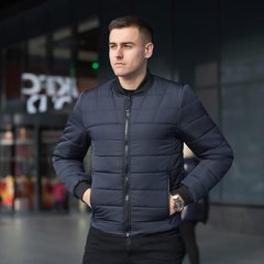 Щільна чоловіча Куртка Pobedov Povezlo до +15°C / Стильний Бомбер з утепленою підкладкою синя розмір S OWbb709dbbls-S фото