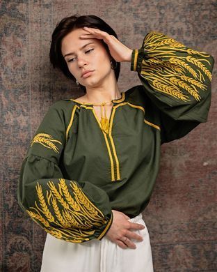 Жіноча Вишиванка Gold зелена розмір L buy92621bls-L фото