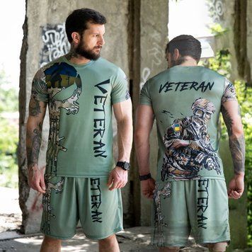 Тактичний комплект Sabotage Veteran Футболка + Шорти бірюзовий розмір S buy92743bls-S фото