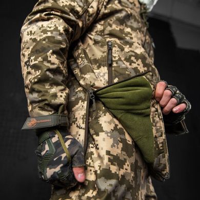 Утепленный мужской Костюм Charter с местом для наколенников до -20°C / Плотный Комплект Куртка с капюшоном + Брюки пиксель размер M 12956bls-M фото