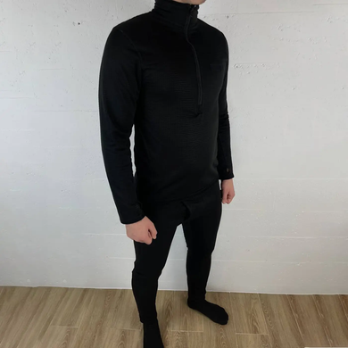 Чоловіча щільна Термобілизна до -20°C / Теплозберігаючий костюм Кофта з високою горловиною + Штани чорний розмір L 1090bls-L фото