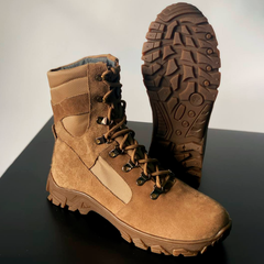 Утепленные Берцы из натуральной кожи / Зимние ботинки с меховой подкладкой в цвете койот размер 38 80012bls-38 фото