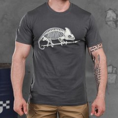 Мужская трикотажная футболка с принтом хамелеон серая размер S buy87004bls-S фото