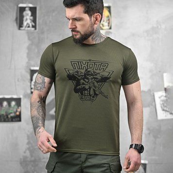Потоотводная футболка Necron с принтом Пехота ЗСУ олива размер XL buy91532bls-XL фото