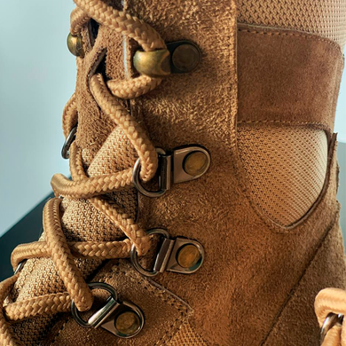 Утеплені Берці з натуральної шкіри / Зимові черевики з хутряною підкладкою у кольорі койот розмір 38 80012bls-38 фото