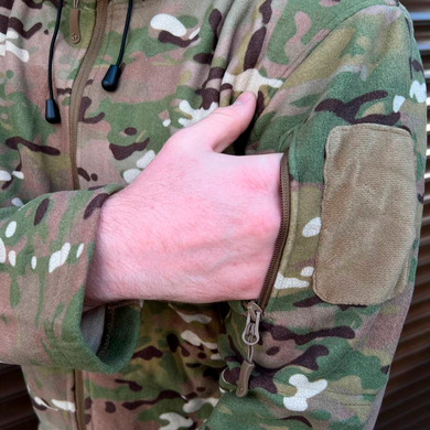 Утепленная мужская флисовая кофта с капюшоном и липучками под шевроны / Флиска с принтом мультикам размер M 50265bls-M фото