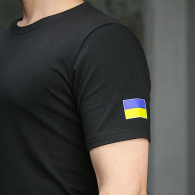 Базовая мужская Футболка Intruder прямого кроя с принтом Флаг Украины на рукаве черная размер S 9527946488bls-S фото