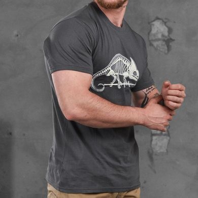 Мужская трикотажная футболка с принтом хамелеон серая размер S buy87004bls-S фото
