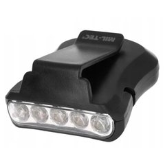 Ліхтарик на козирок кепки MIL-TEC Clip Light 5 LED чорний for00140bls фото