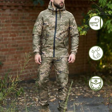 Легкий мужской Костюм Intruder Terra Куртка с капюшоном + Брюки / Полевая Форма зеленый пиксель размер S 1497098420bls-S фото