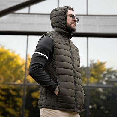 Жилет з капюшоном Vest утеплений синтепоном олива розмір M buy93447bls-M фото