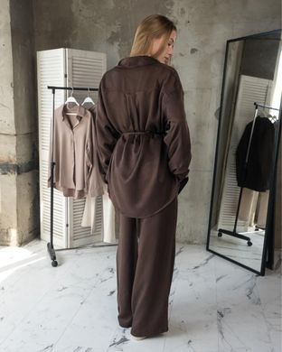 Женский костюм Loka Рубашка с длинным рукавом + Брюки шоколадный One Size buy95938bls фото