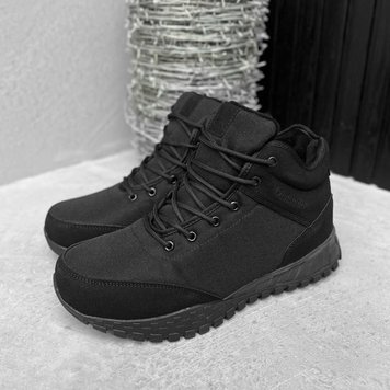 Чоловічі зимові кросівки з хутряним утеплювачем / Утеплене взуття із термотканини чорне розмір 41 buy56906bls-41 фото
