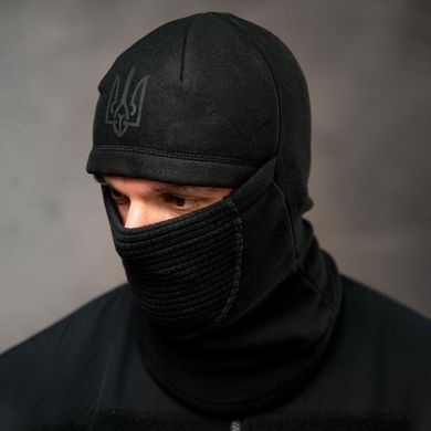 Флісова балаклава з принтом Тризуб чорна розмір універсальний buy97785 фото