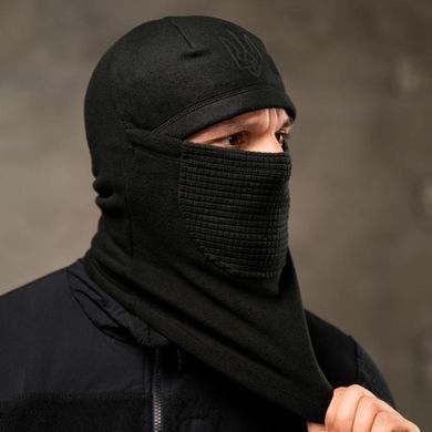 Флісова балаклава з принтом Тризуб чорна розмір універсальний buy97785 фото