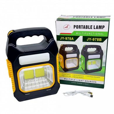 Аккумуляторный переносной фонарь JY-978B с функцией power bank 1500 mAh и солнечной батареей желтый 192х135х63 мм ws68816bls фото
