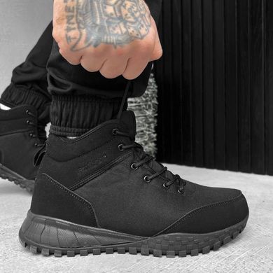 Мужские зимние кроссовки с меховым утеплителем / Утепленная обувь из термоткани черная размер 41 buy56906bls-41 фото