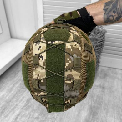 Кавер на Шлем с сеточными вставками / Защитный чехол Cordura на резинке пиксель размер универсальный 15338bls фото