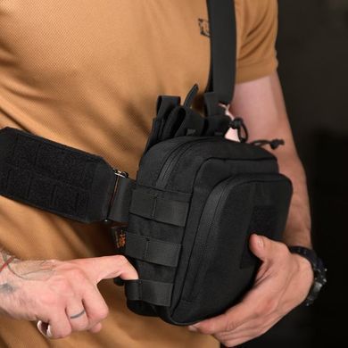 Нагрудна cумка Frein з липучкою та системою кріплення Molle чорна buy96878bls фото