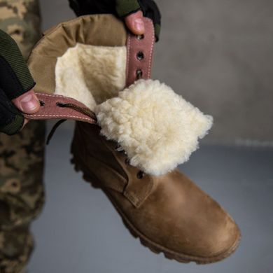 Тактичні берці утеплені хутром з гумовою підошвою койот розмір 36 buy12396bls-36 фото