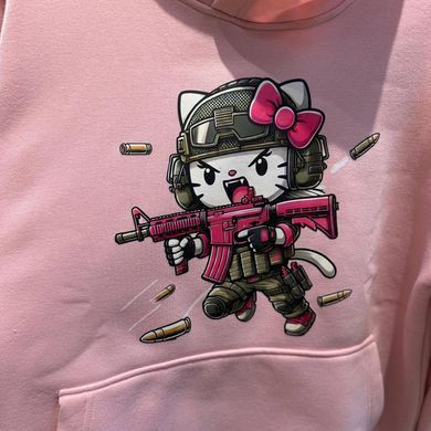 Женское утепленное худи Hello Kitty с принтом Злая Киса розовое размер M for04339bls-M фото