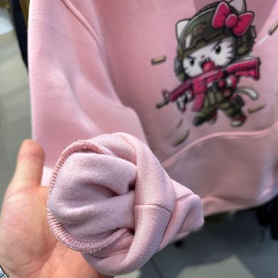 Женское утепленное худи Hello Kitty с принтом Злая Киса розовое размер M for04339bls-M фото