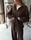 Женский костюм Loka Рубашка с длинным рукавом + Брюки шоколадный One Size buy95938bls фото 5